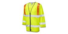 Taddiport ISO 20471 Cl 3 Orange Brace 3/4 Sleeve Waistcoat HV Yellow